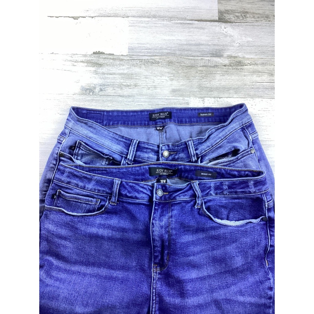 Lot Of 2 Judy Blue Jeans Womens 18w Slim Fit Stretch High rise Denim Plus Size